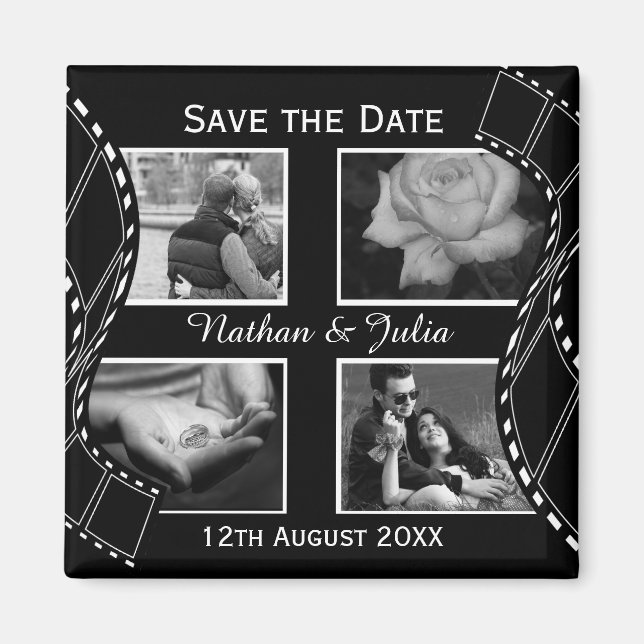 Black and White Film Reel Magnet (Front)