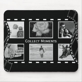 Black and White Film Reel Mouse Pad