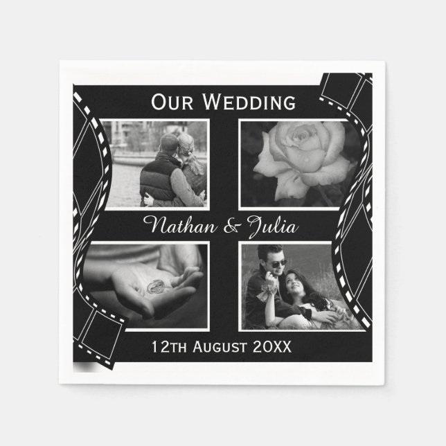 Black and White Film Reel Napkins (Front)