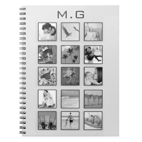 Black and White Filtered Photo Collage Notebook