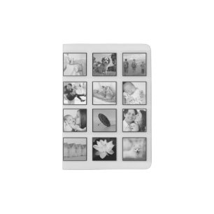 Black and White Filtered Photo Collage Passport Holder