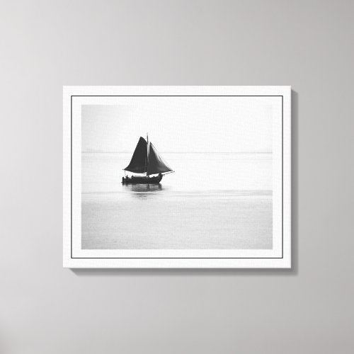 Black and white Fine Art Photography sailing boat Canvas Print