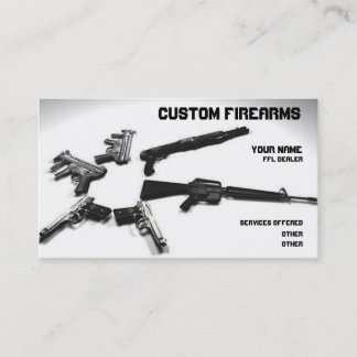 Black and White firearms ffl dealer Business card