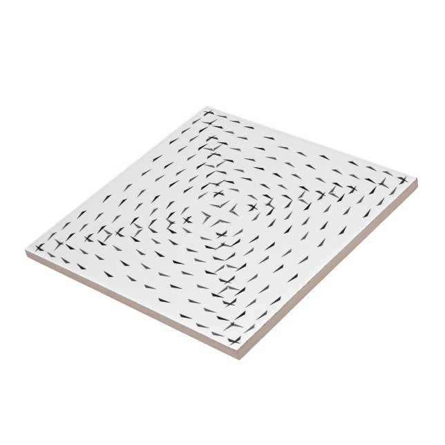 Black And White First Flight Wings Abstract Art Ceramic Tile (Side)