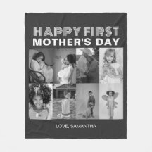 Black and White First Mother Day Photo Collage