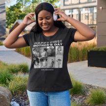 Black and White First Mother Day Photo Collage 