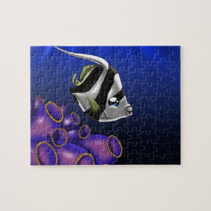 Black and White Fish Jigsaw Puzzle