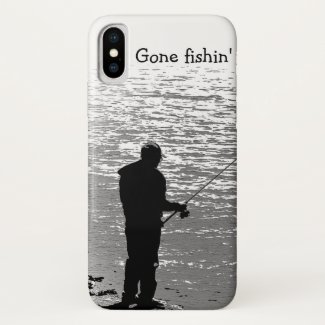 Black and White Fishing at the Lake iPhone X Case