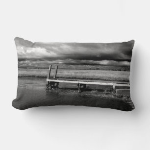 Black and White Fishing Photograph Pillows