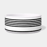 Black and white five stripe pattern bowl<br><div class="desc">Black and white five stripe pattern</div>