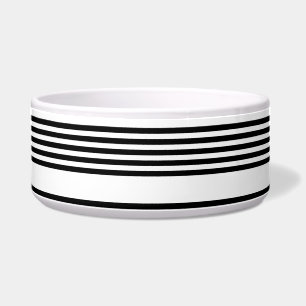 Black and white five stripe pattern bowl