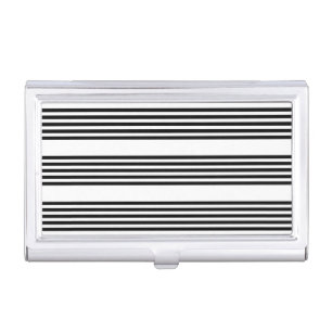 Black and white five stripe pattern business card case