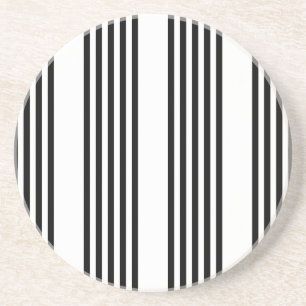Black and white five stripe pattern coaster