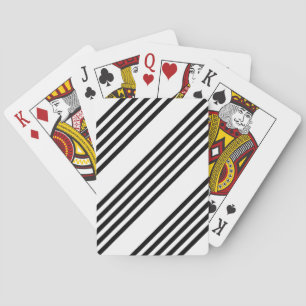 Black and white five stripe pattern poker cards