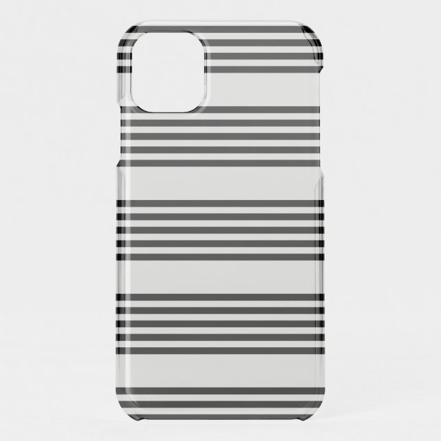 Black and white five stripe pattern uncommon iPhone case (Back)
