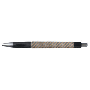 Black and white five stripe pattern with tan pen
