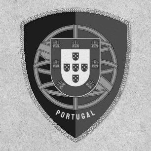 Black and White Flag of Portugal Patch
