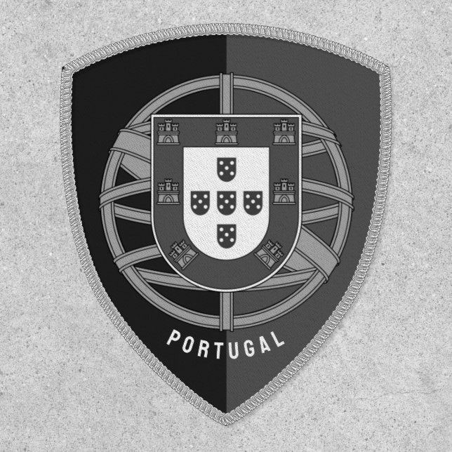 Black and White Flag of Portugal Patch (Front)