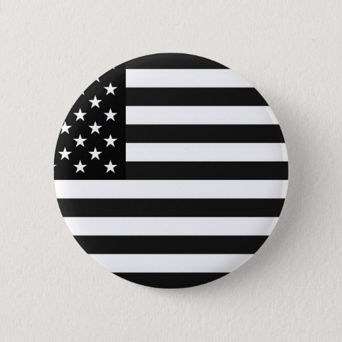 Black and White Flag of the United States Button