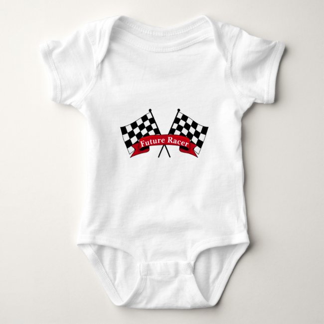 Black and White Flags Racing Baby Bodysuit