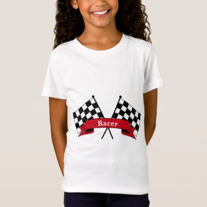 Black and White Flags Racing Kids Shirt