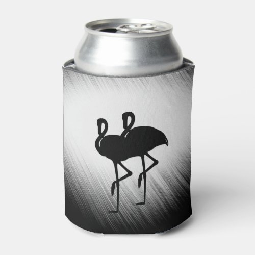 Black and White Flamingo Can Cooler