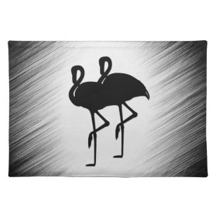 Black and White Flamingo Cloth Placemat