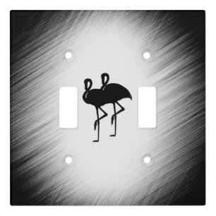 Black and White Flamingo Light Switch Cover