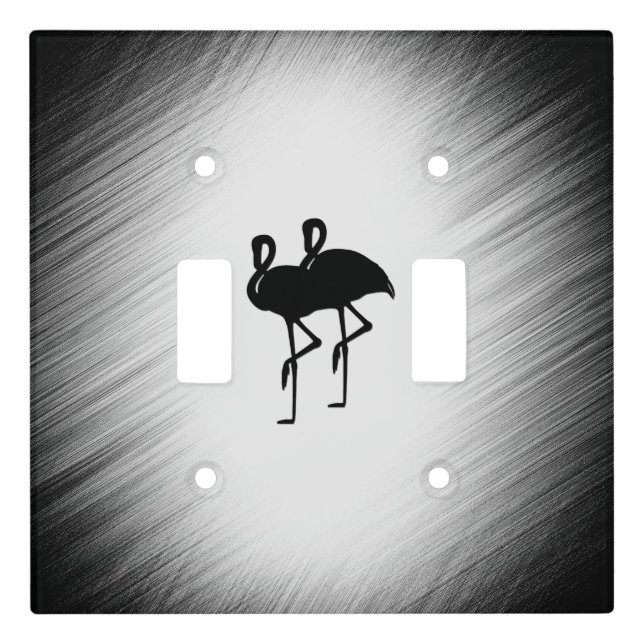 Black and White Flamingo Light Switch Cover (Front)