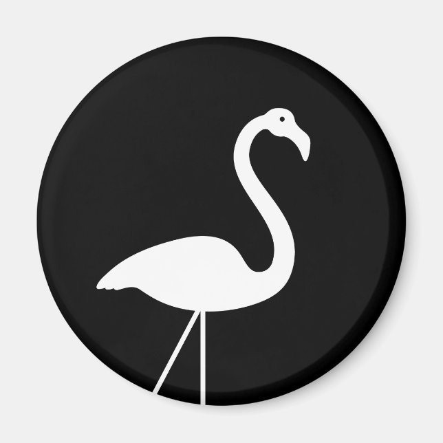 Black and White Flamingo Magnet (Front)