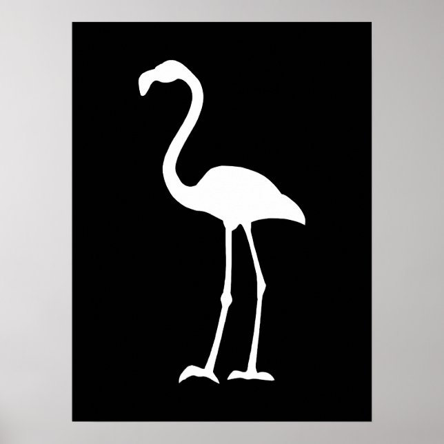 Black and White Flamingo Poster (Front)
