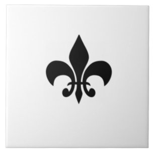 Black And White Fleur De Lis Tile