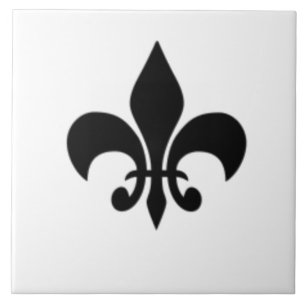 Black And White Fleur De Lis Tile