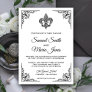 Black and White Fleur De Lis Wedding Invitation