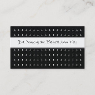Black and White Fleur de Lys Business Card