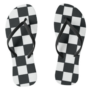 Black and White Flip Flops