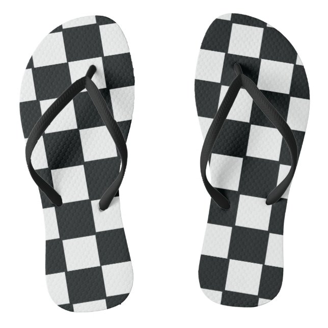 Black and White Flip Flops (Footbed)