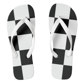 Black and white flip flops