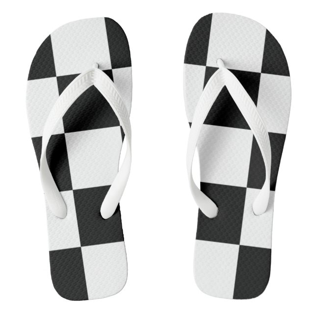Black and white  flip flops (Footbed)