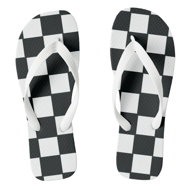 Black and White Flip Flops (Footbed)