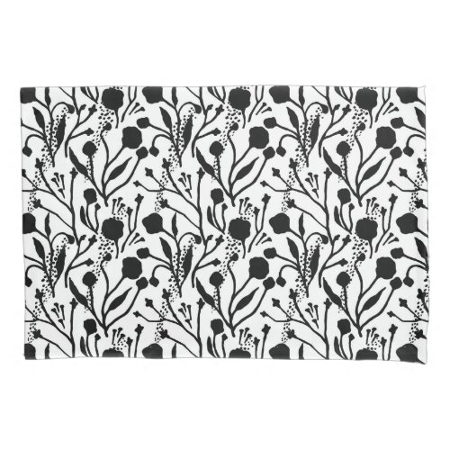 Black and White Floral 3 Pillowcase