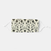 Black and White Floral Art Nouveau Adult Cloth Face Mask (Front, Folded)