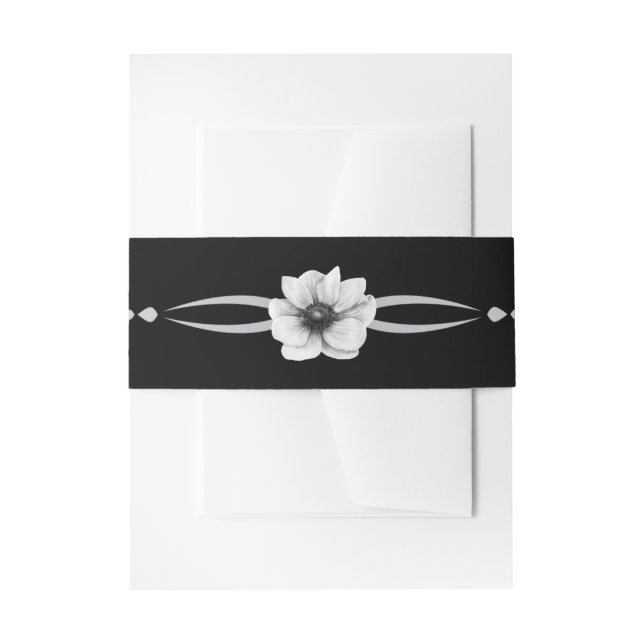 Black and White Floral Belly Band (Front Example)