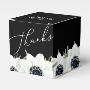 Black and White Floral Bridal Shower Favor Boxes