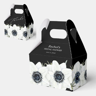 Black and White Floral Bridal Shower Favor Boxes
