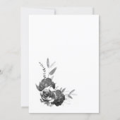 Black and White Floral Bridal Shower Invitation (Back)