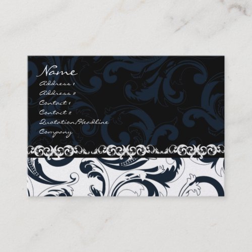 Black and White Floral - Business Card