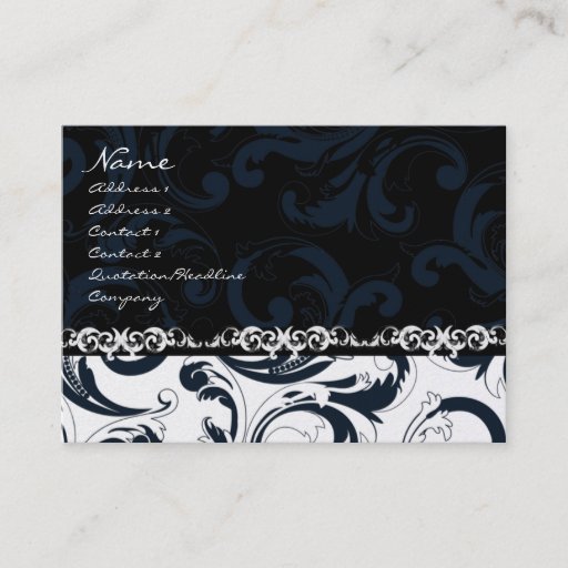 Customizable Black and White Floral - Business Card