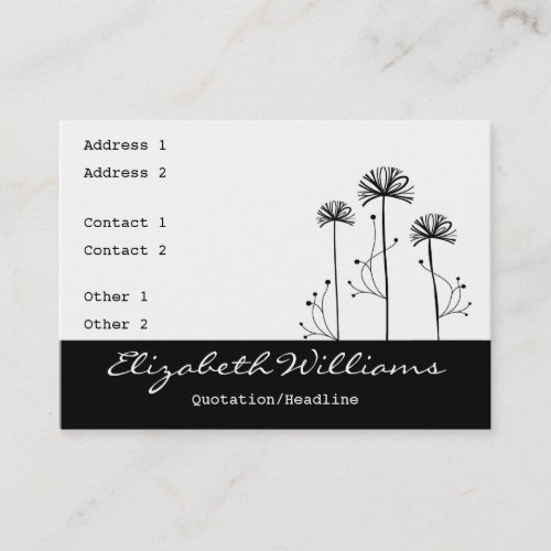 Black and White Floral Business Card Templates