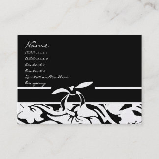 Black and White Floral Business Card